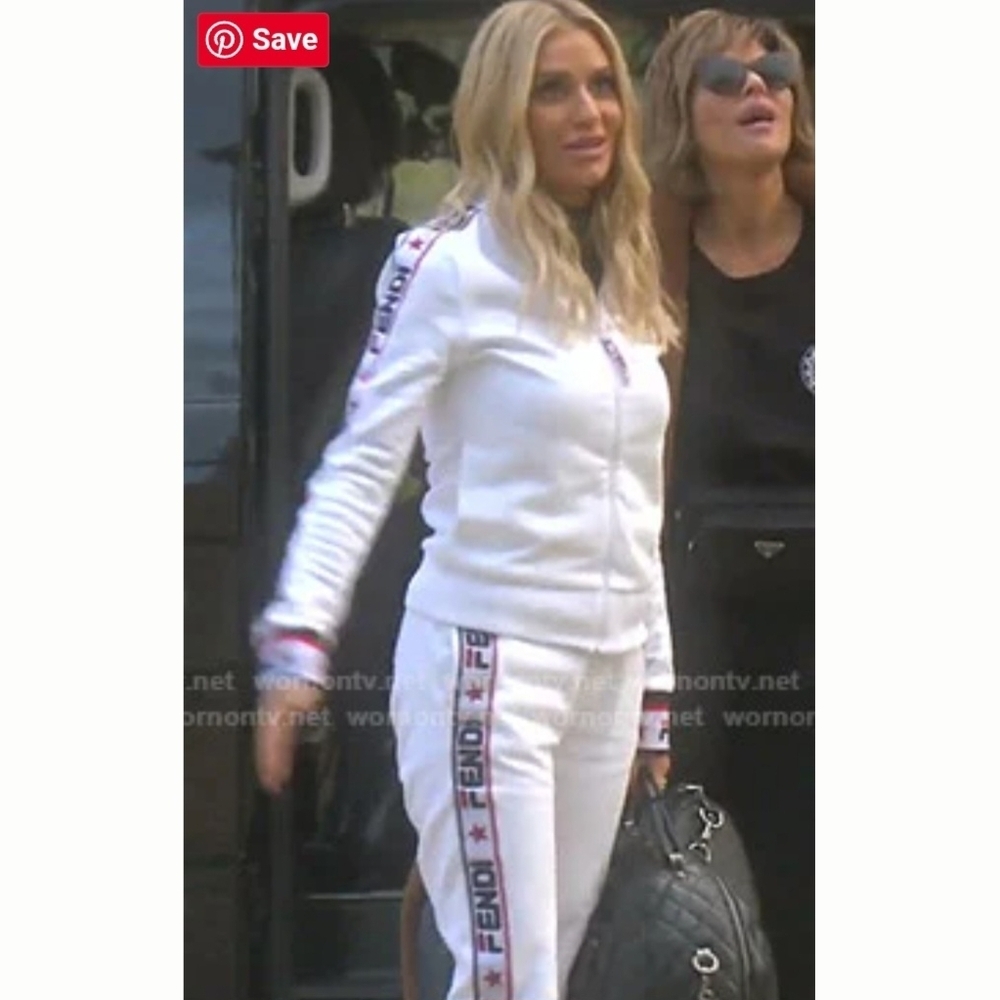 Fendi White Zip-Up Jacket with Logo Sleeves - Picture 3 of 16